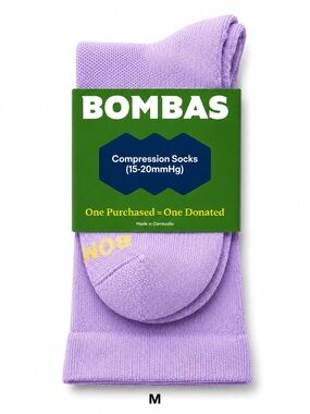 Bombas Compression Knee High Socks M NWT Purple
